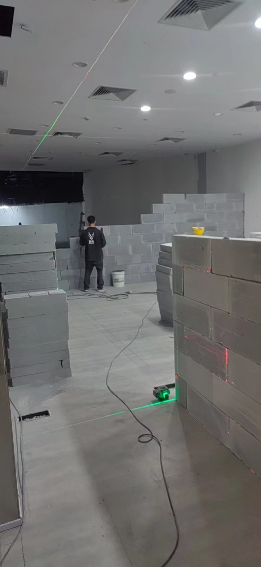 泡沫砖隔墙分区应用